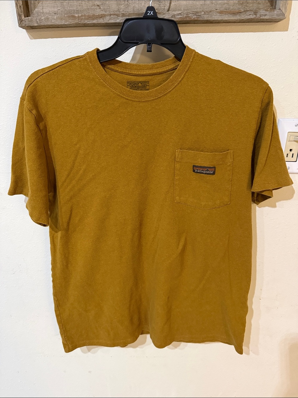 Patagonia P-6 Label Pocket Tee in Mustard